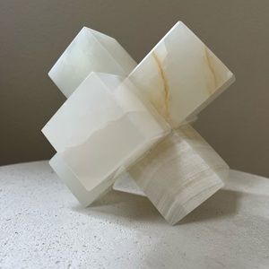 Marble Home Decor Geometric Asterisk Symbol Sculptural Object